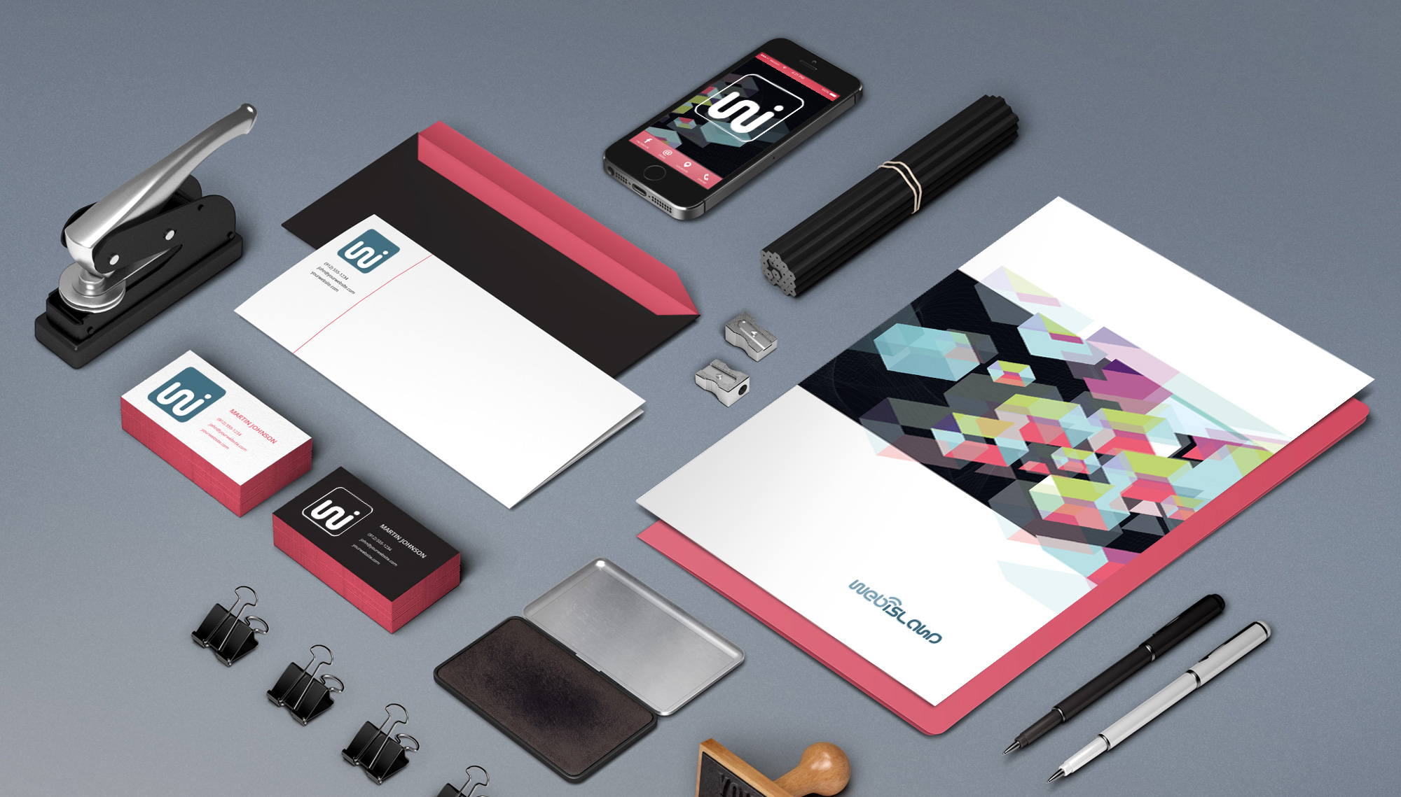 Webisland - Internet Agency // Concept logo e sviluppo immagine coordinata